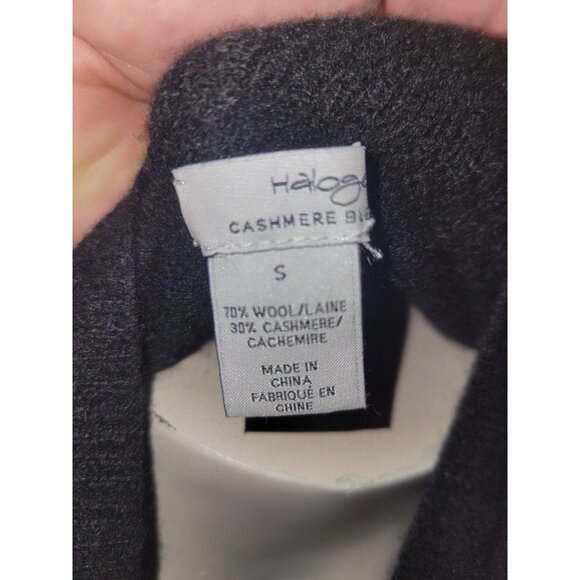 HALOGEN Black‎ Cashmere Blend Waterfall Cardigan Vest S designer luxury - Picture 6 of 7